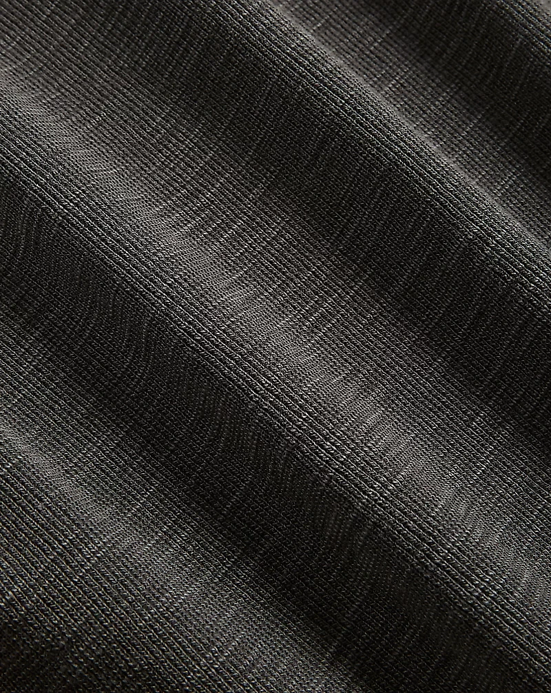 Stretch Cotton Jacquard Waffle Henley