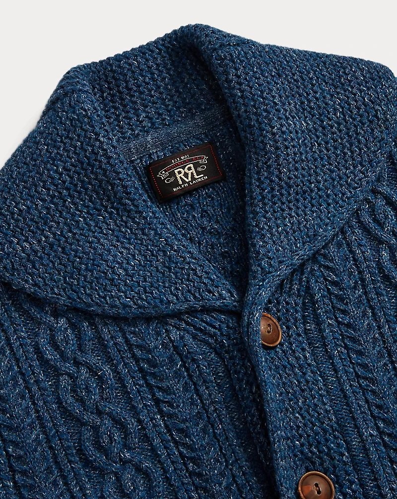 Cable Cotton-Wool Shawl Cardigan