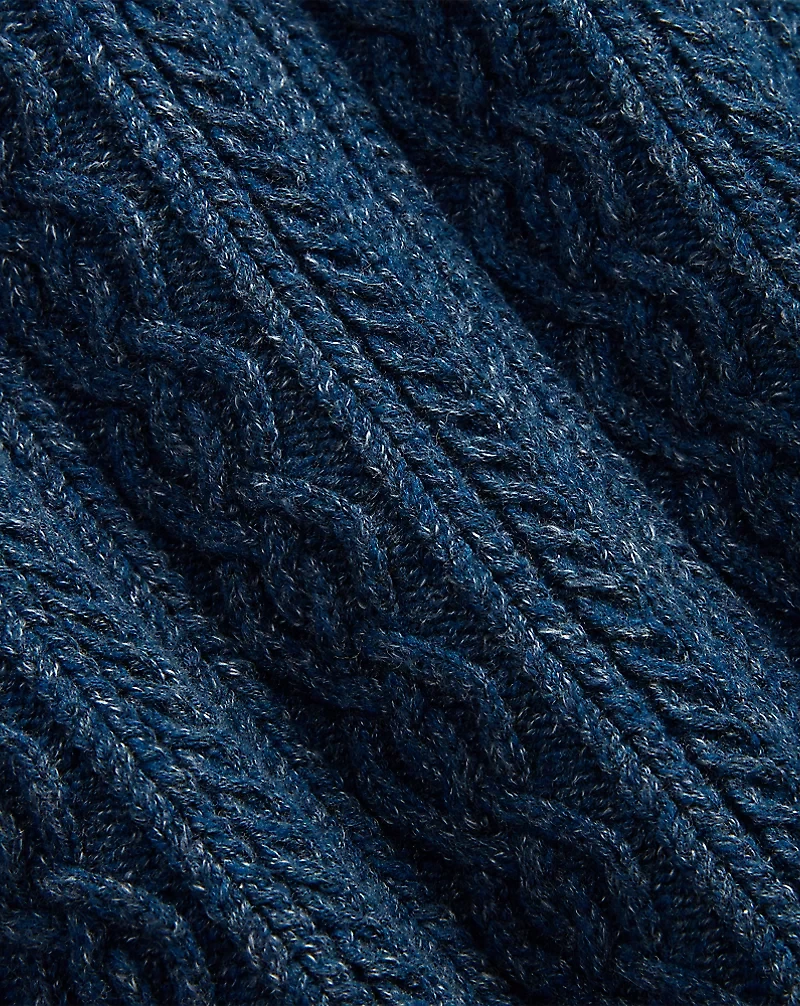 Cable Cotton-Wool Shawl Cardigan