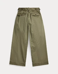 Cotton Cropped Wide-Leg Pant