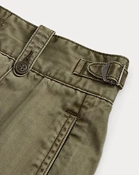 Cotton Cropped Wide-Leg Pant