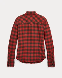 Plaid Cotton-Linen Western Shirt