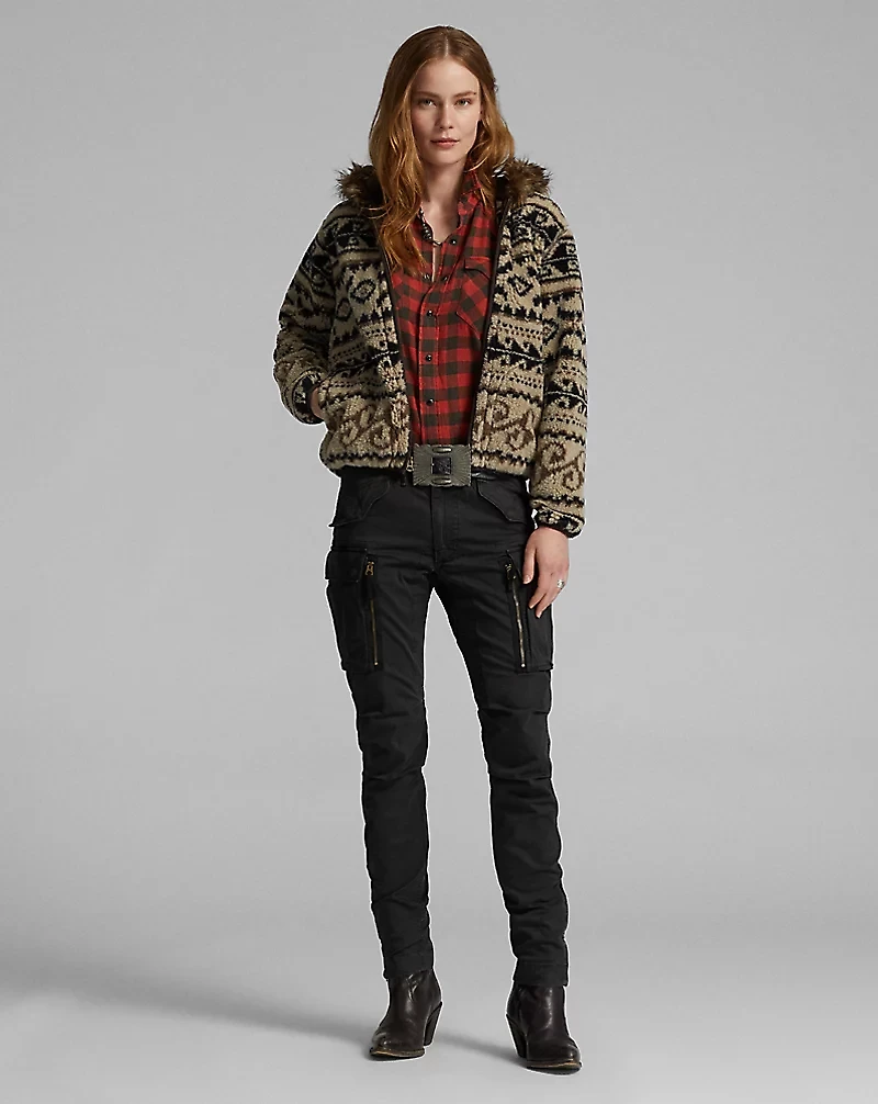 Plaid Cotton-Linen Western Shirt