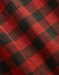 Plaid Cotton-Linen Western Shirt