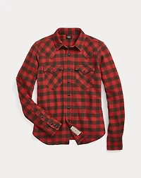 Plaid Cotton-Linen Western Shirt
