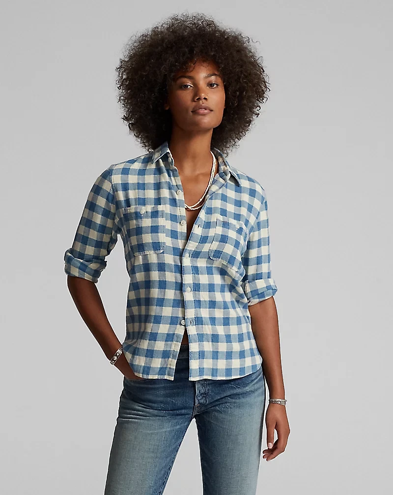 Plaid Cotton-Linen Shirt