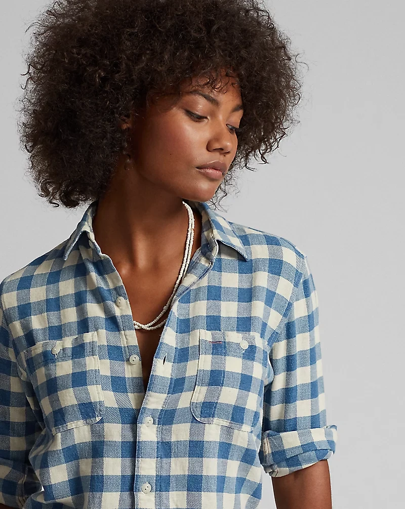 Plaid Cotton-Linen Shirt