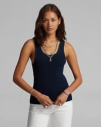 Stretch Cotton Ribbed Tank