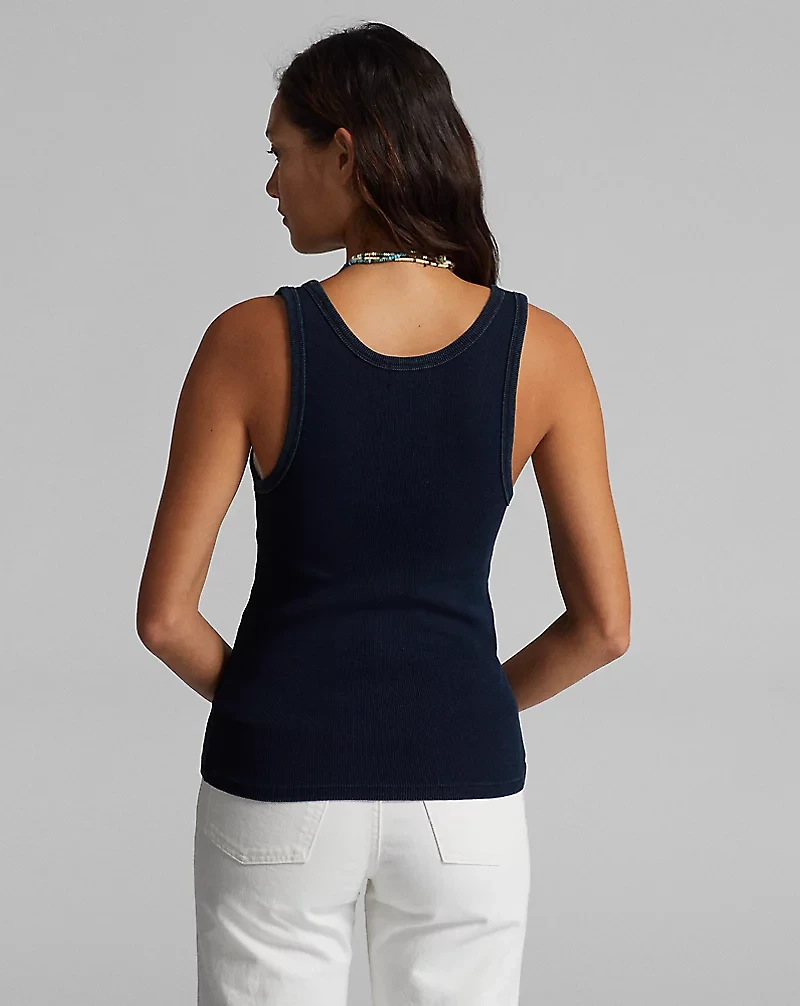 Stretch Cotton Ribbed Tank