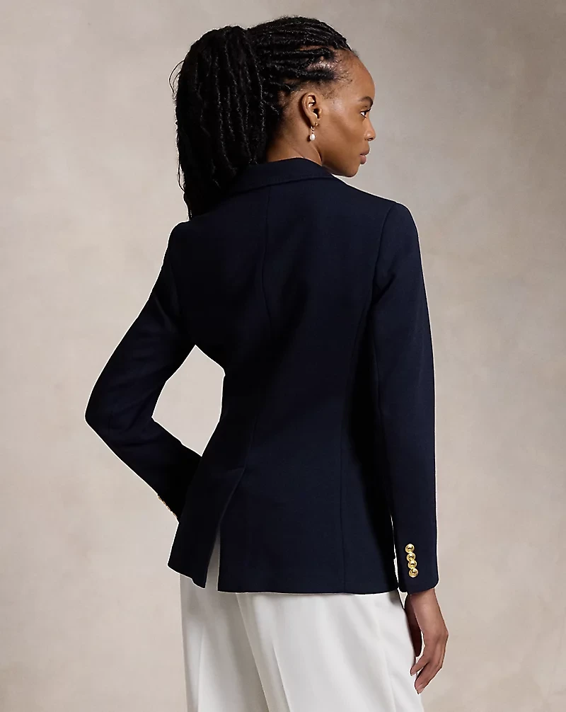Logo-Crest Knit Blazer