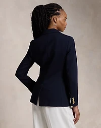 Logo-Crest Knit Blazer