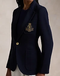 Logo-Crest Knit Blazer