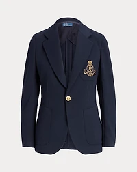 Logo-Crest Knit Blazer