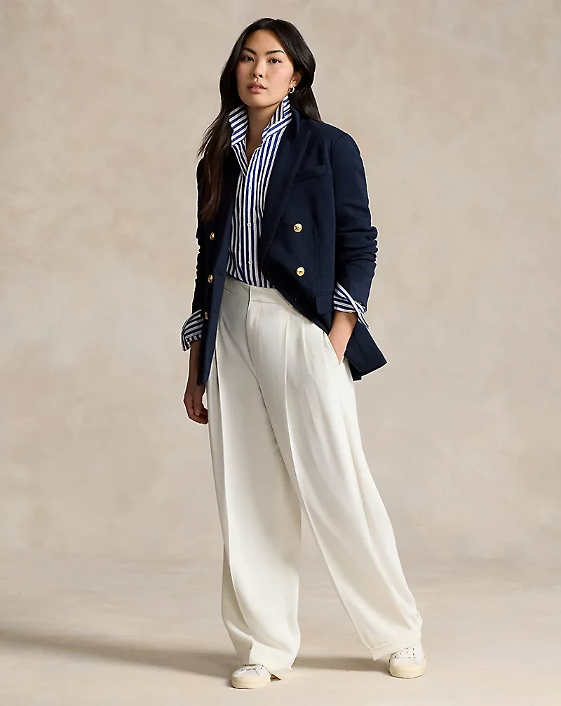 Double-Breasted Knit Blazer