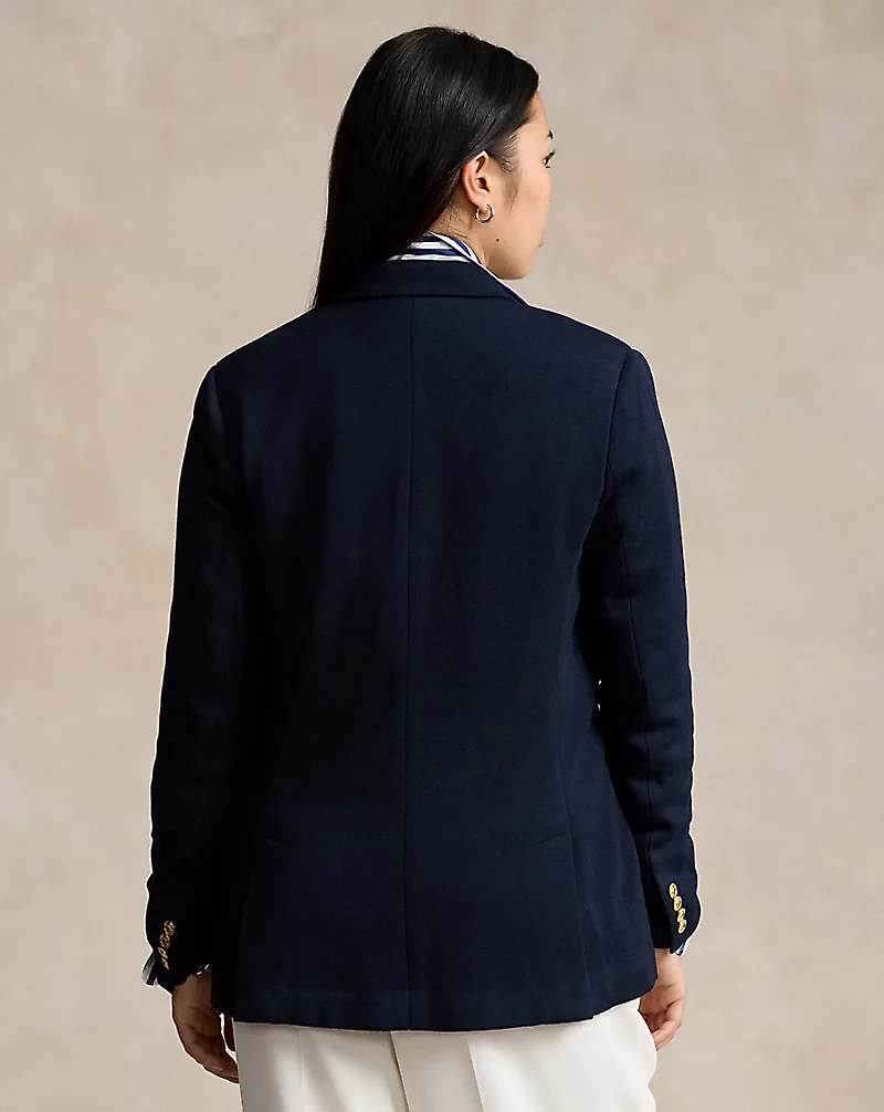 Double-Breasted Knit Blazer