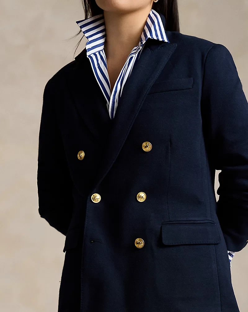 Double-Breasted Knit Blazer