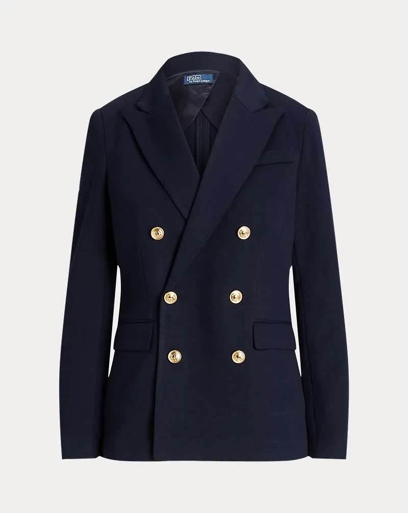 Double-Breasted Knit Blazer