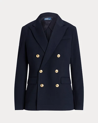 Double-Breasted Knit Blazer