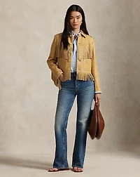 Fringe Waxed Leather Jacket