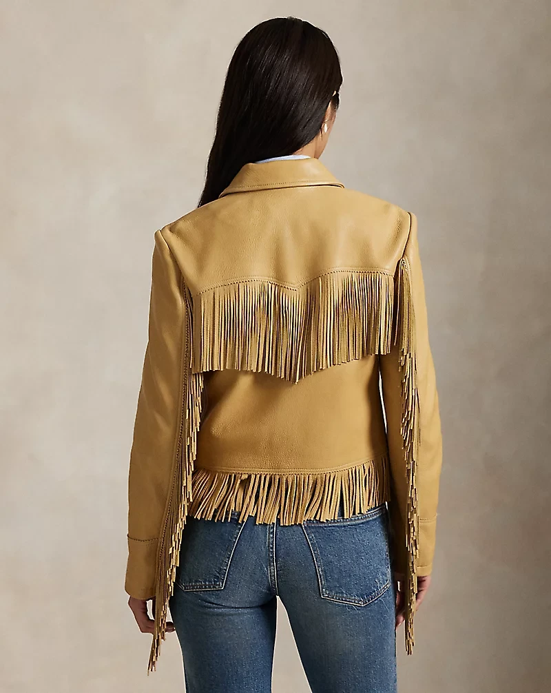Fringe Waxed Leather Jacket