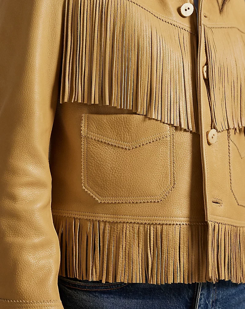 Fringe Waxed Leather Jacket