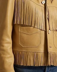 Fringe Waxed Leather Jacket