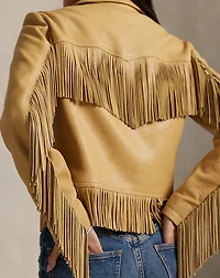 Fringe Waxed Leather Jacket