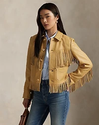 Fringe Waxed Leather Jacket