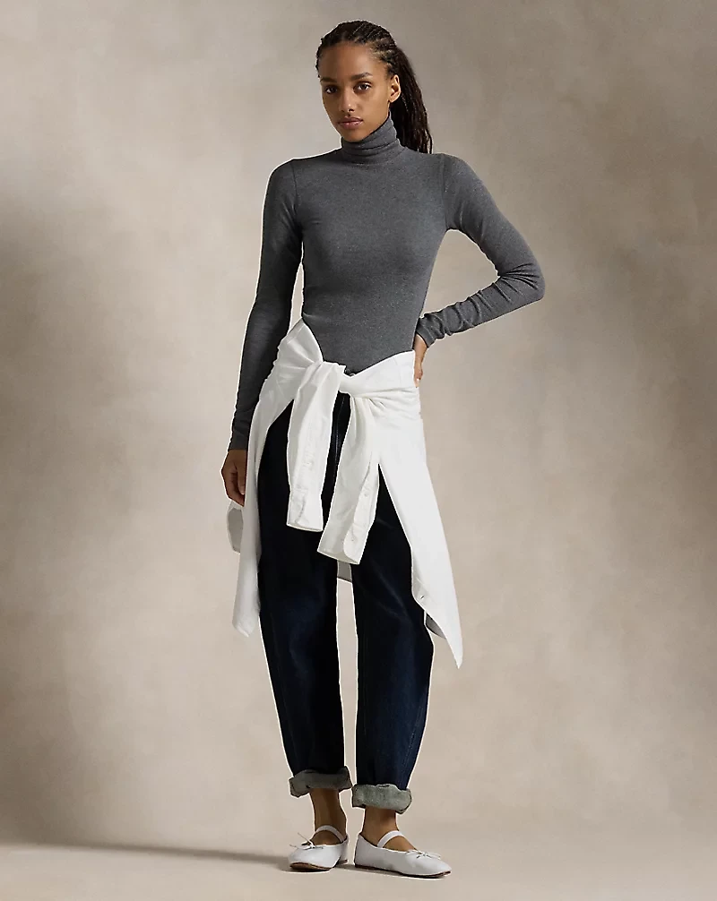 Stretch Ribbed Turtleneck