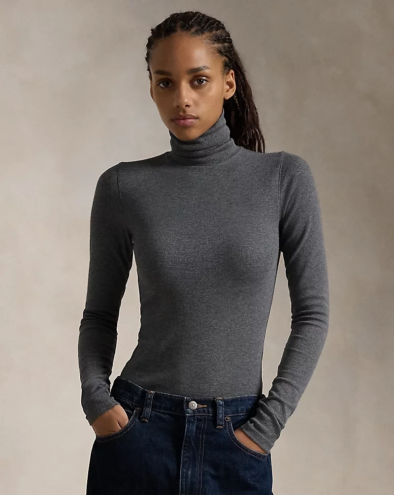Stretch Ribbed Turtleneck