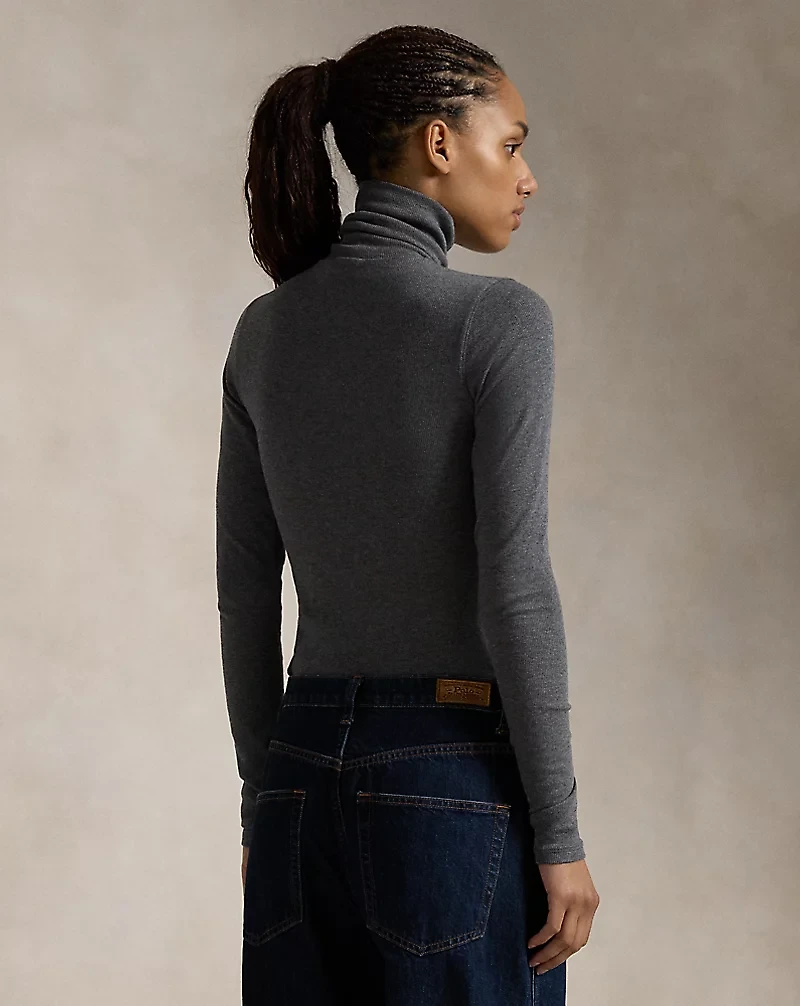 Stretch Ribbed Turtleneck