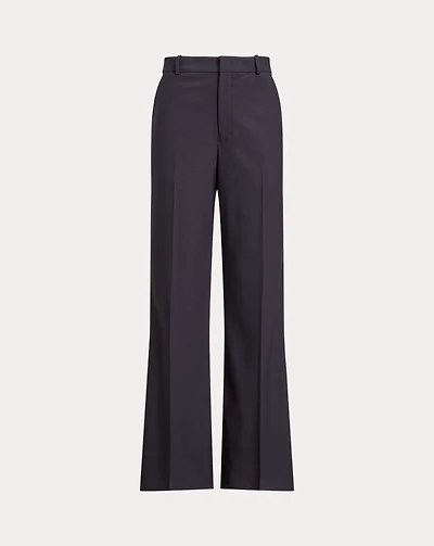 Stretch Wool Faille Wide-Leg Pant
