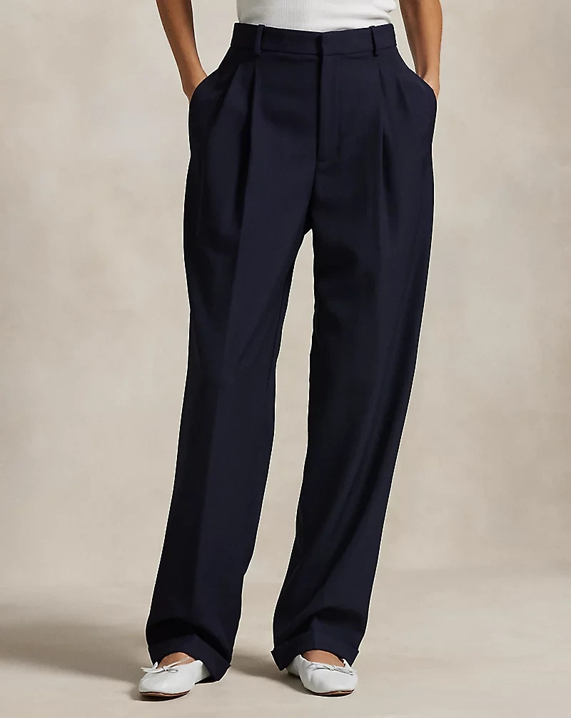 Wool Wide-Leg Tuxedo Pant