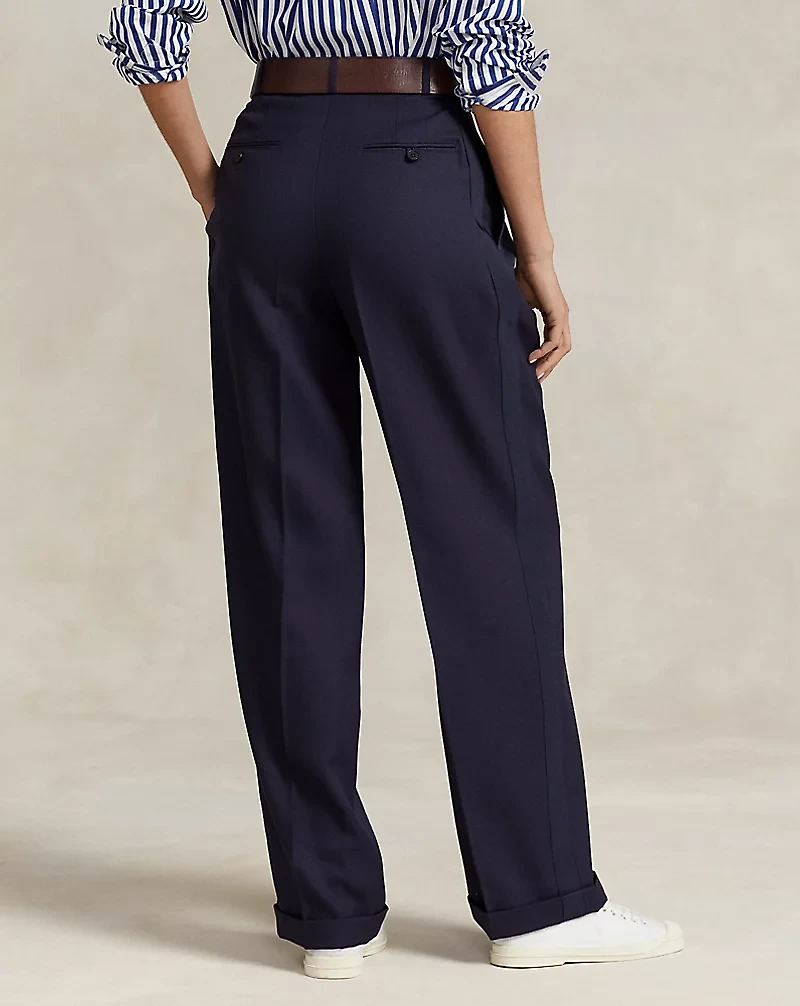 Wool Wide-Leg Tuxedo Pant