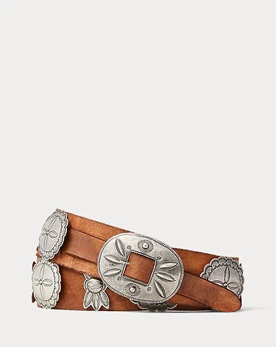 Leather Cast Concho Belt