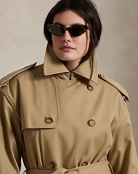 Double-Breasted Twill Trench Coat