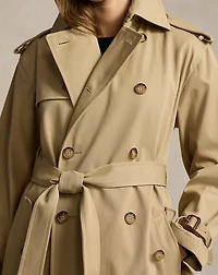 Double-Breasted Twill Trench Coat