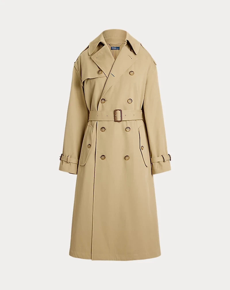 Double-Breasted Twill Trench Coat