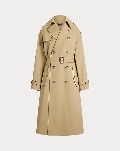 Double-Breasted Twill Trench Coat