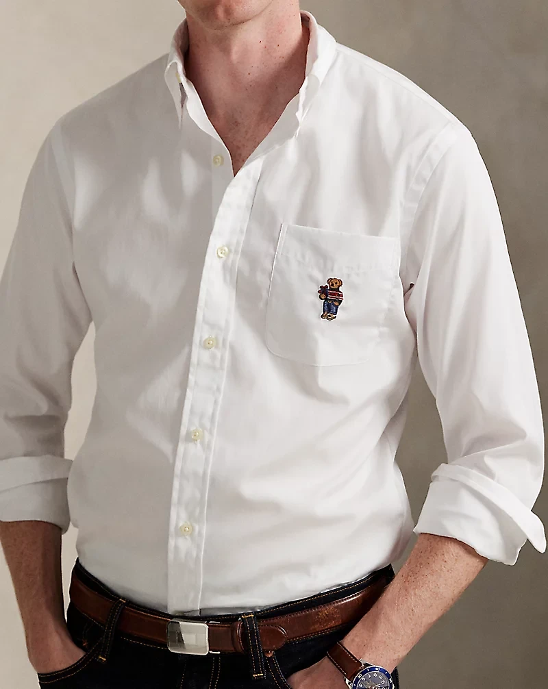Custom Fit Polo Bear Poplin Shirt