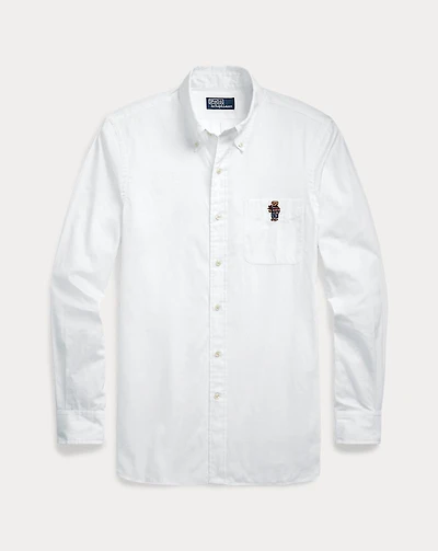 Custom Fit Polo Bear Poplin Shirt