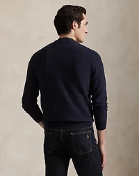 Mesh-Knit Cotton Crewneck Sweater