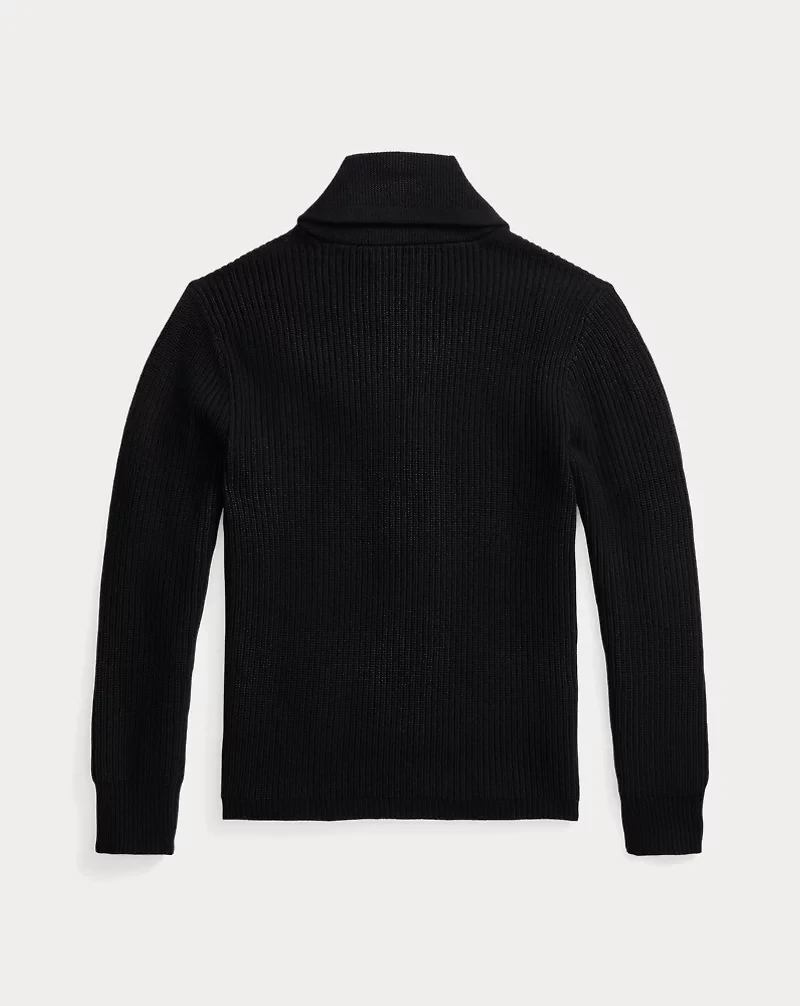 Textured Cashmere Shawl-Collar Cardigan