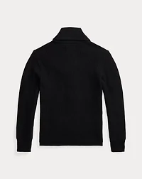 Textured Cashmere Shawl-Collar Cardigan