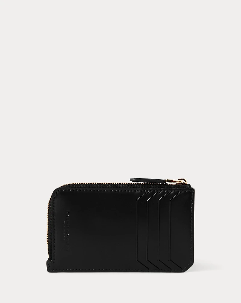 RL Box Calfskin Zip Card Case