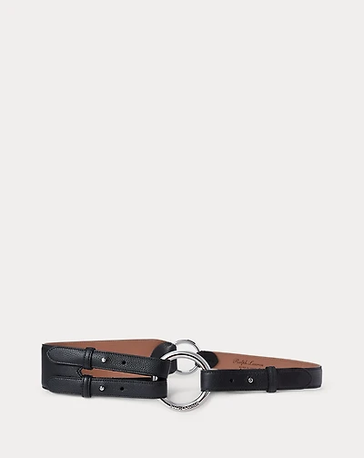 Tri-Strap O-Ring Pebbled Calfskin Belt