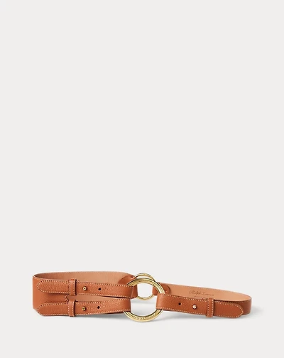 Tri-Strap O-Ring Pebbled Calfskin Belt