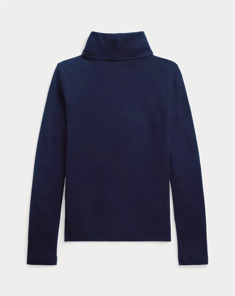 Ribbed Cotton-Blend Turtleneck