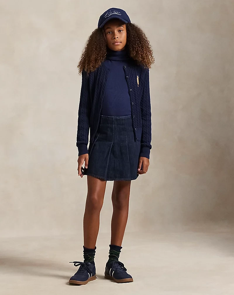 Ribbed Cotton-Blend Turtleneck