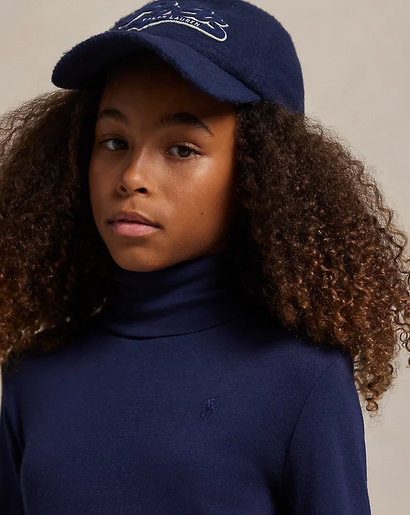 Ribbed Cotton-Blend Turtleneck